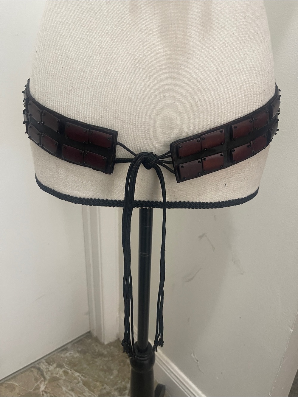 Black and dark brown Waist Belt with Dark Brown Panel Accents